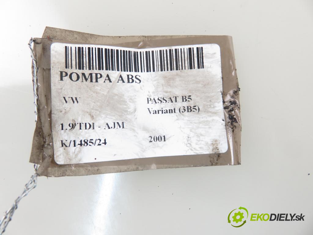VW PASSAT B5 Variant (3B5) KOMBI 2001 85,00 1.9 TDI - AJM 1896,00 pumpa ABS 8E0614111T ; 0265202401 (Pumpy brzdové)