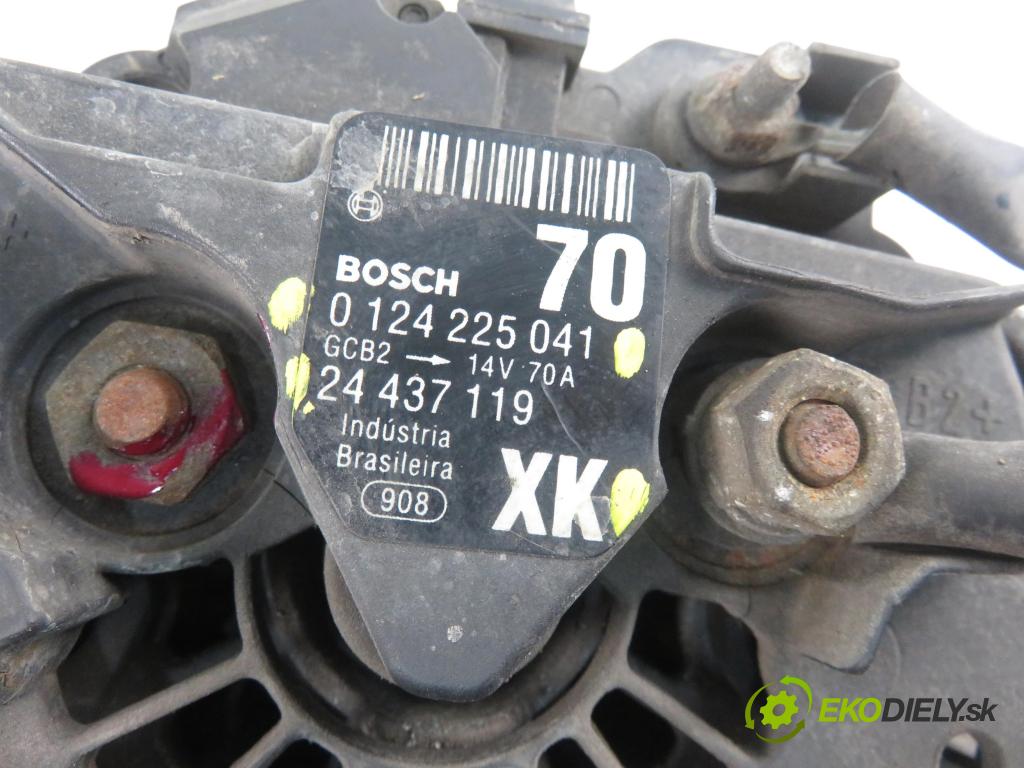 OPEL AGILA (A) (H00) HB 2004 55,00 1.2 16V - Z 12 XE 1199,00 Alternátor 24437119 ; 24437119XK ; 0124225041 (Alternátory)