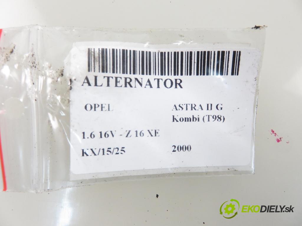 OPEL ASTRA G Kombi (T98) KOMBI 2000 74,00 1.6 16V - Z 16 XE 1598,00 Alternátor 0124415002 ; 90561971 (Alternátory)