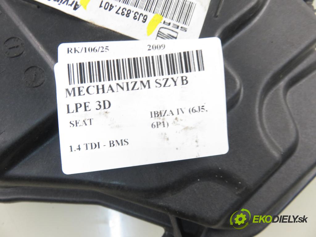 SEAT IBIZA IV (6J5, 6P1) HB 2009 59,00 1.4 TDI - BMS 1422,00 mechanismus oken 3D 6R0959801AJ ; 6J3837401