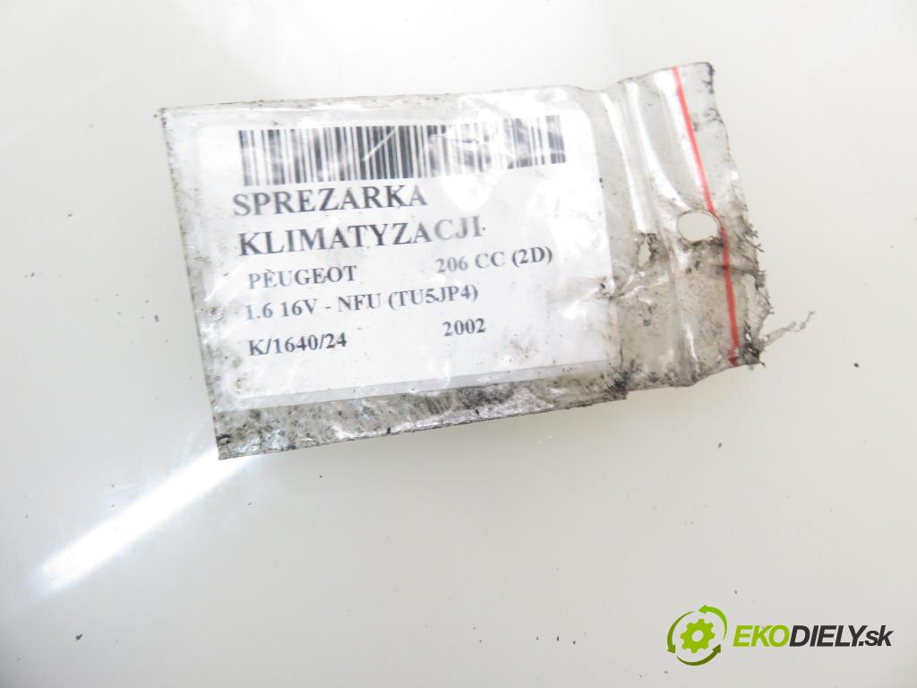 PEUGEOT 206 CC (2D) C/C 2002 80,00 1.6 16V - NFU 1587,00 KOMPRESOR: klimatizácie  (Kompresory klimatizácie)