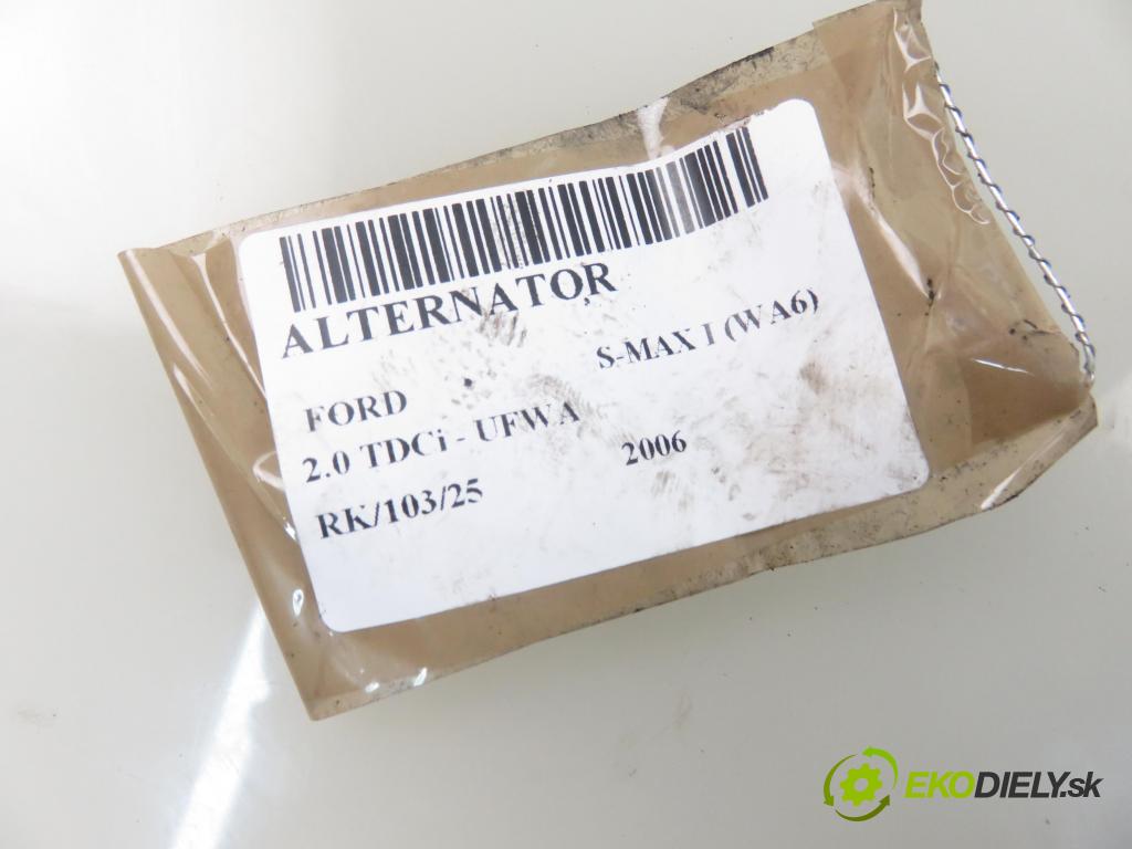 FORD S-MAX (WA6) MINIVAN 2006 103,00 2.0 TDCi - UFWA 1997,00 Alternátor 6G9N10300XC ; 0121615009 (Alternátory)