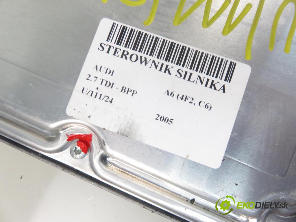 AUDI A6 (4F2, C6) SEDAN 2005 132,00 2.7 TDI 180 - BPP 2698,00 Riadiaca jednotka Motor 4F0907401A ; 0281012155