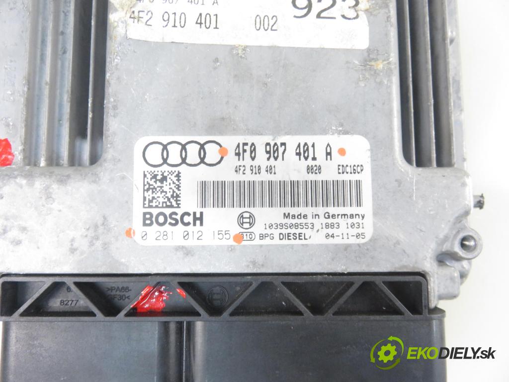 AUDI A6 (4F2, C6) SEDAN 2005 132,00 2.7 TDI 180 - BPP 2698,00 Riadiaca jednotka Motor 4F0907401A ; 0281012155