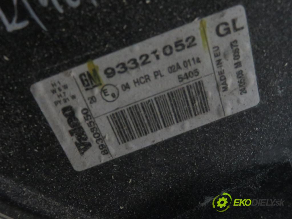 OPEL MERIVA A nadwozie wielkoprzestrzenne (MPV) (X03) HB 2006 77,00 1.6 16V 105 - Z 16 XEP 1598,00 světlo LP 93321052