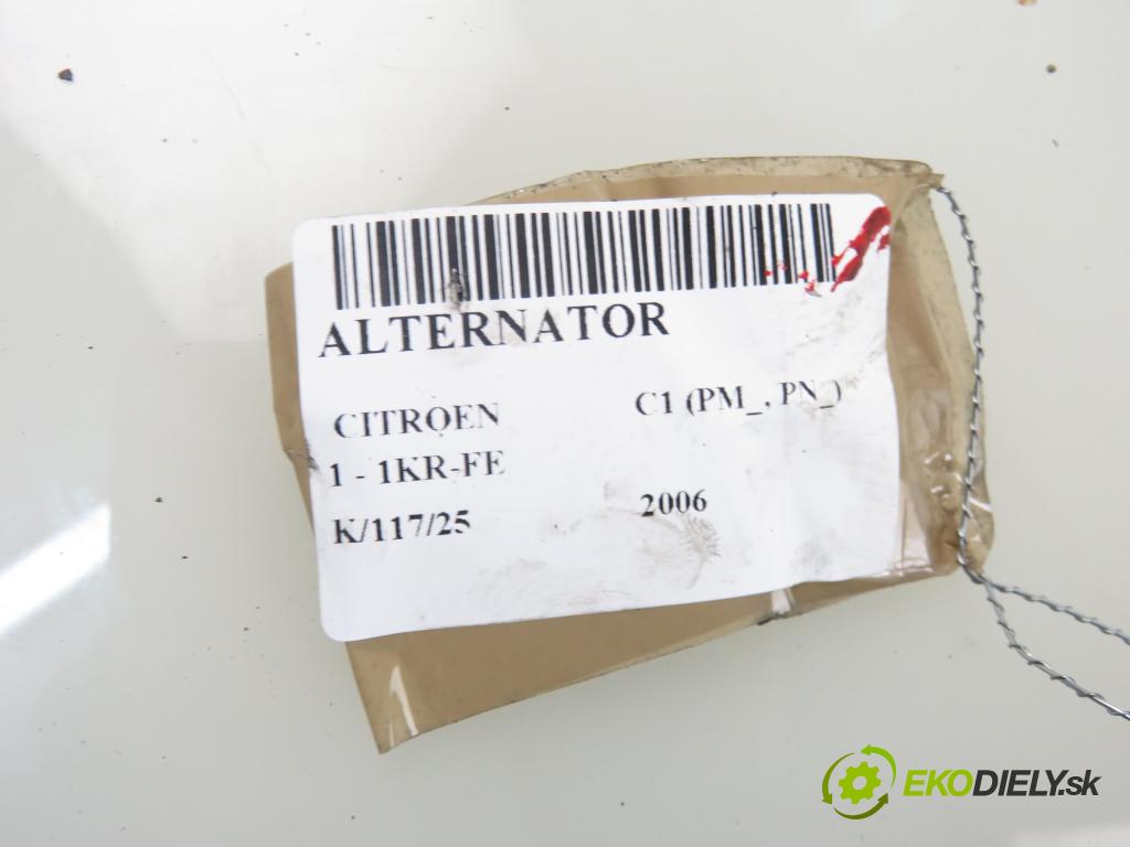 CITROEN C1 (PM_, PN_) HB 2006 50,00 1.0 12V R3 68 - 1KR-FE 998,00 Alternátor 270600Q010 ; MS1022118730 (Alternátory)