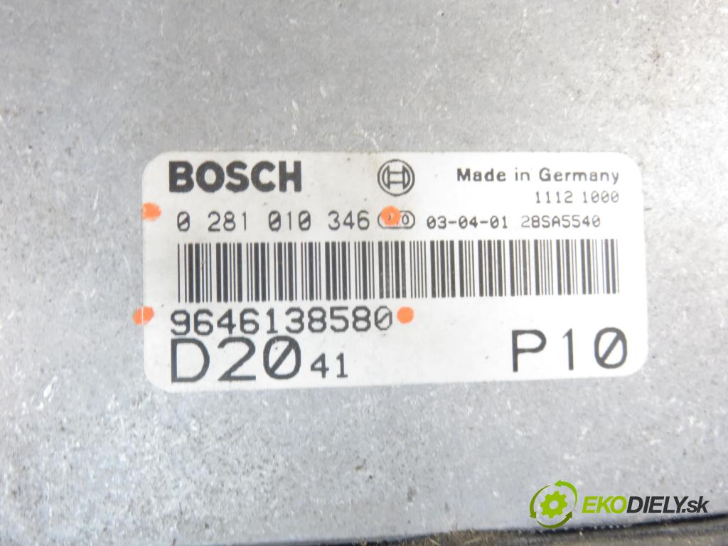 CITROEN JUMPER Skrzynia (244) FURGON 2003 62,00 2.0 HDi - RHV (DW10TD) 1997,00 Riadiaca jednotka Motor 0281010346 ; 9646138580
