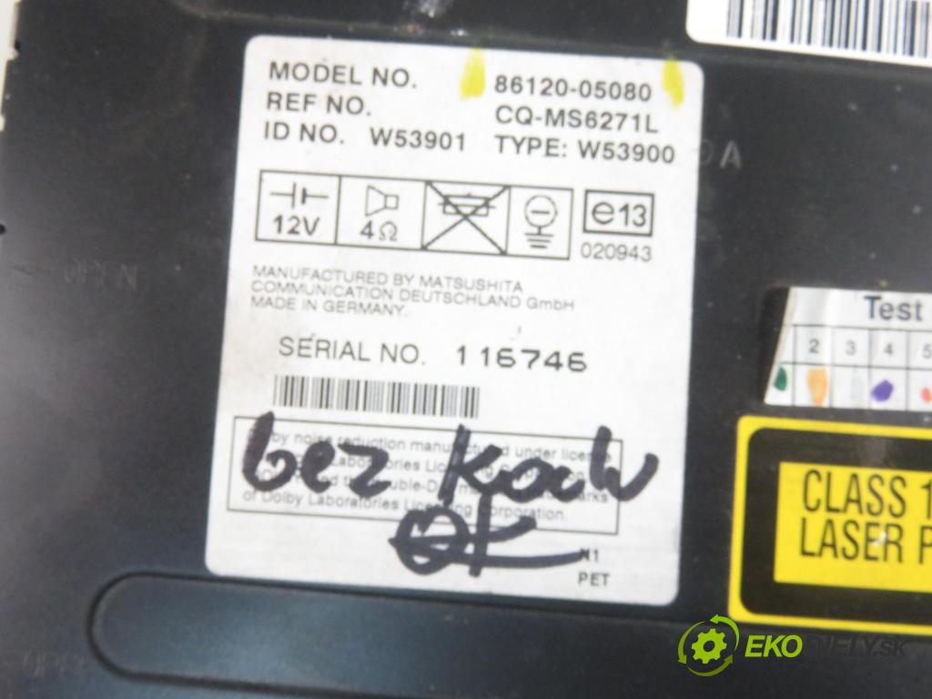 TOYOTA AVENSIS Kombi (_T25_) KOMBI 2003 95,00 1.8 (ZZT251_) - 1ZZ-FE 1794,00 RADIO 8612005080