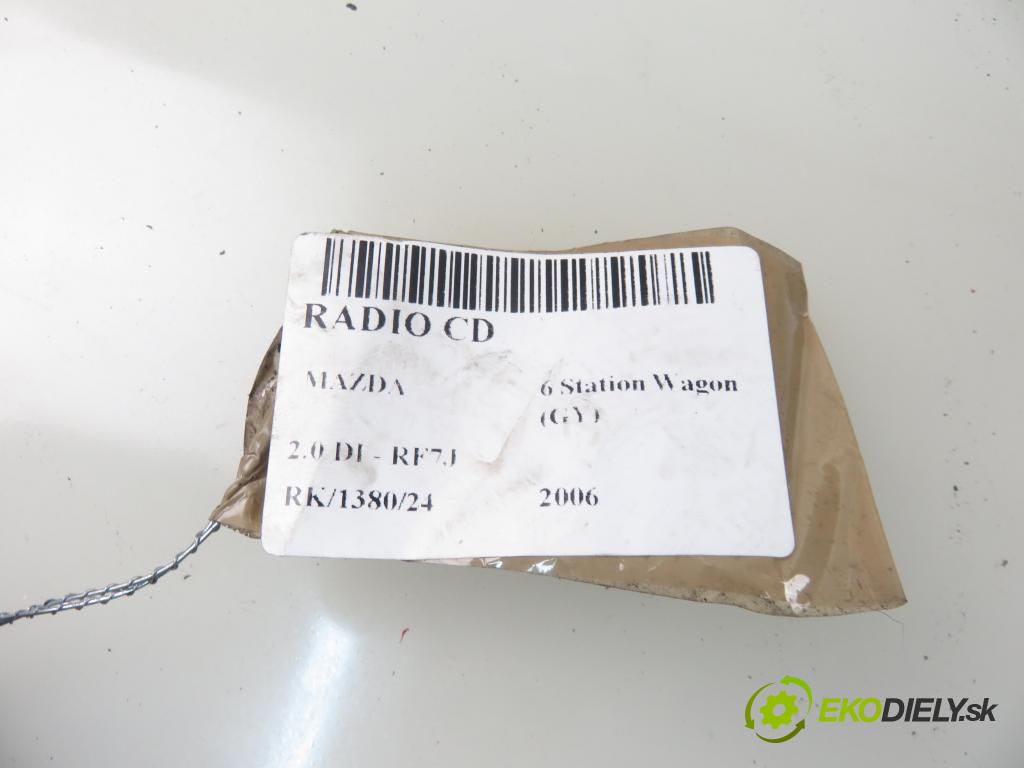 MAZDA 6 Station Wagon (GY) KOMBI 2006 105,00 2.0 DI 143 - RF7J 1998,00 RADIO CD GP9E66DSX