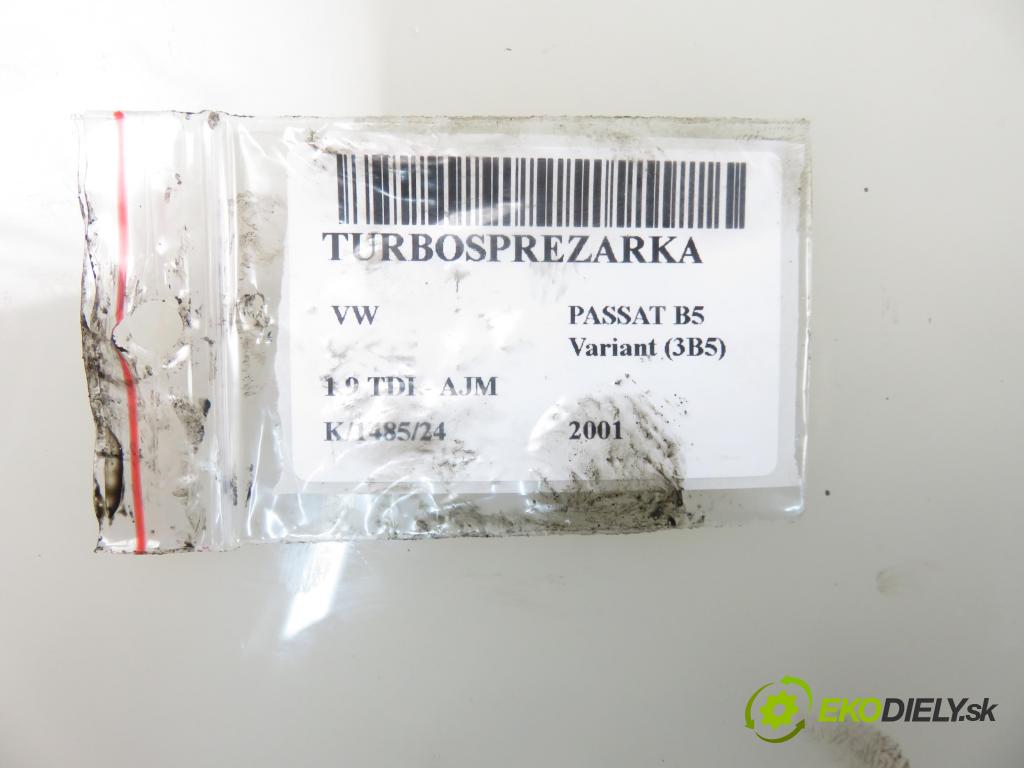 VW PASSAT B5 Variant (3B5) KOMBI 2001 85,00 1.9 TDI - AJM 1896,00 RYCHLONABÍJEČKA: 028145702H (Turbodúchadla (kompletní))