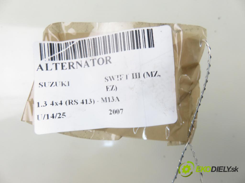 SUZUKI SWIFT III (MZ, EZ) HB 2007 0,00 1.3 4x4 (RS 413) - M13A 1328,00 Alternátor 3140080J0 (Alternátory)