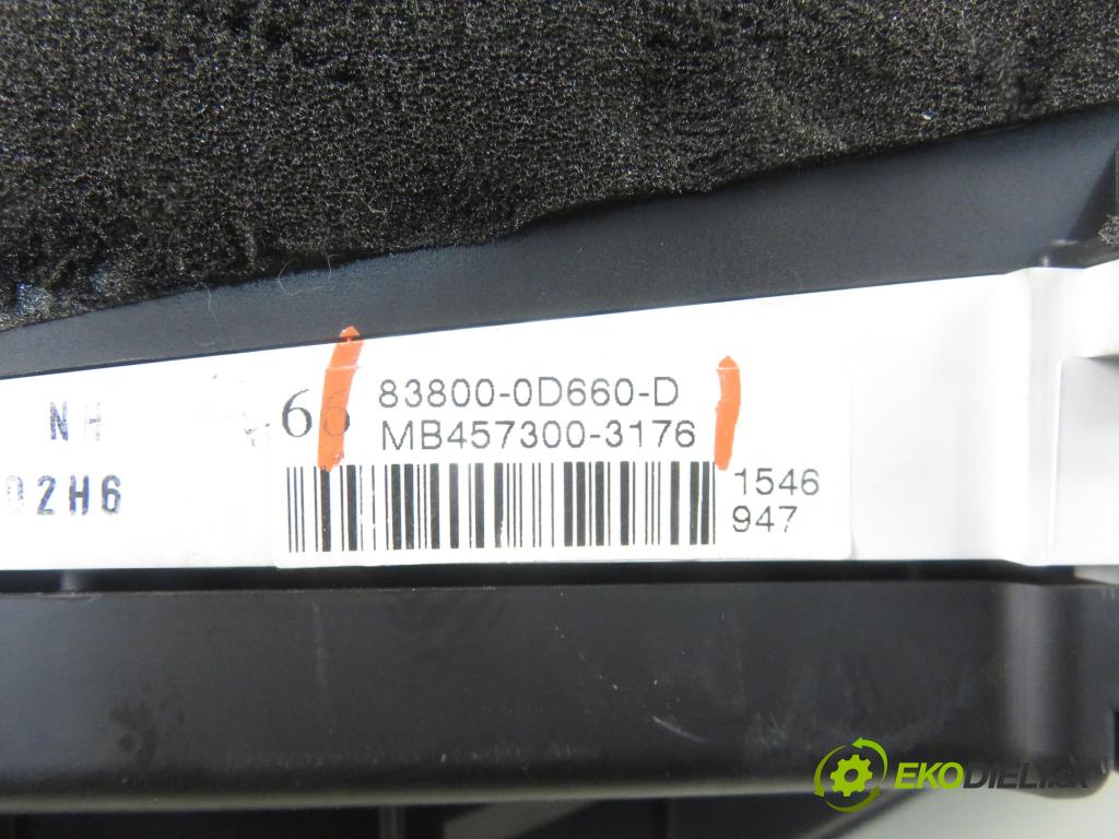TOYOTA YARIS (_P9_) HB 2006 51,00 1.0 VVT-i (KSP90_) - 1KR-FE 998,00 Prístrojovka elektrický MB4573003176 ; 838000D660D