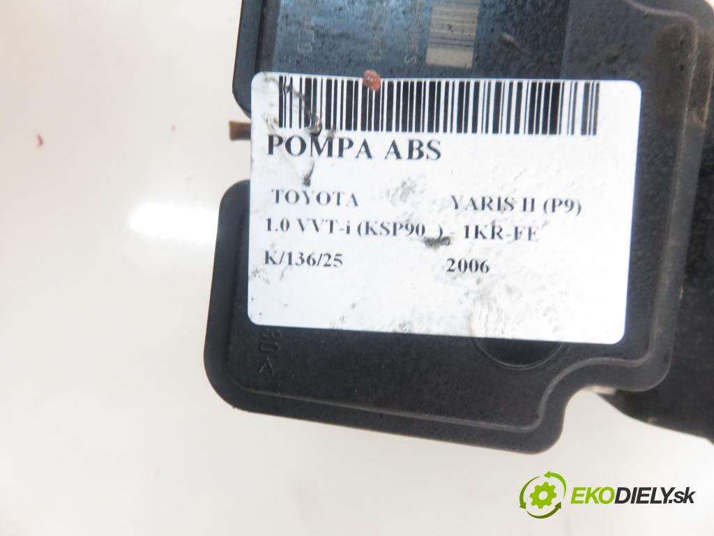 TOYOTA YARIS (_P9_) HB 2006 51,00 1.0 VVT-i (KSP90_) - 1KR-FE 998,00 Pumpa ABS 06210907463 ; 895410D040 (Pumpy ABS)