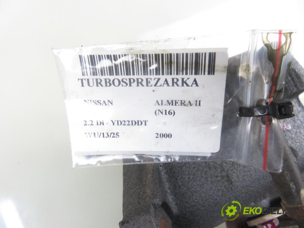 NISSAN ALMERA II (N16) SEDAN 2000 81,00 2.2 Di - YD22DDT 2184,00 Turbodúchadlo 144115M300 (Turbodúchadlá (kompletné))