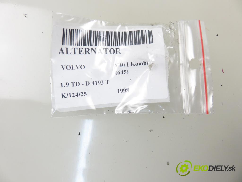 VOLVO V40 Kombi (645) KOMBI 1998 66,00 1.9 TD 90 - D 4192 T 1870,00 Alternátor  (Alternátory)