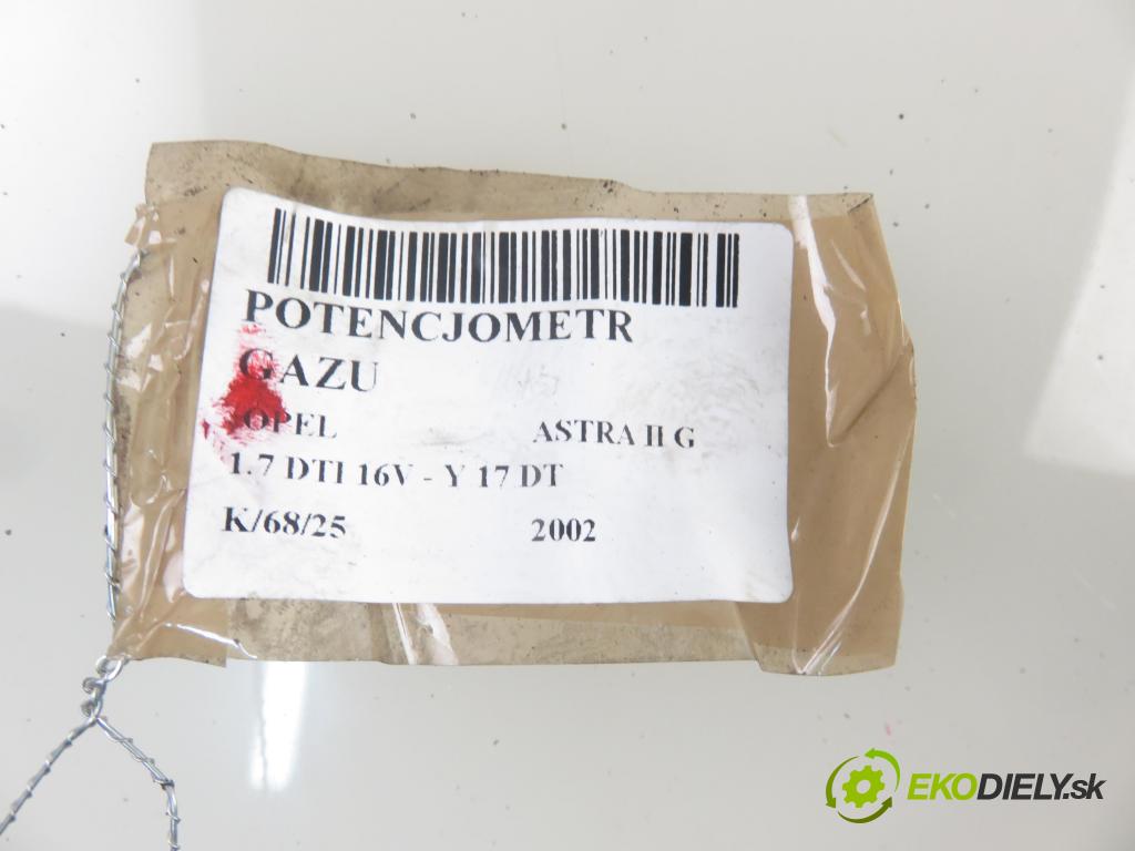 OPEL ASTRA G liftback (T98) HB 2002 55,00 1.7 DTI 16V - Y 17 DT 1686,00 Potenciometer plynu 9157998BK ; 6PV00811200 (Pedále)