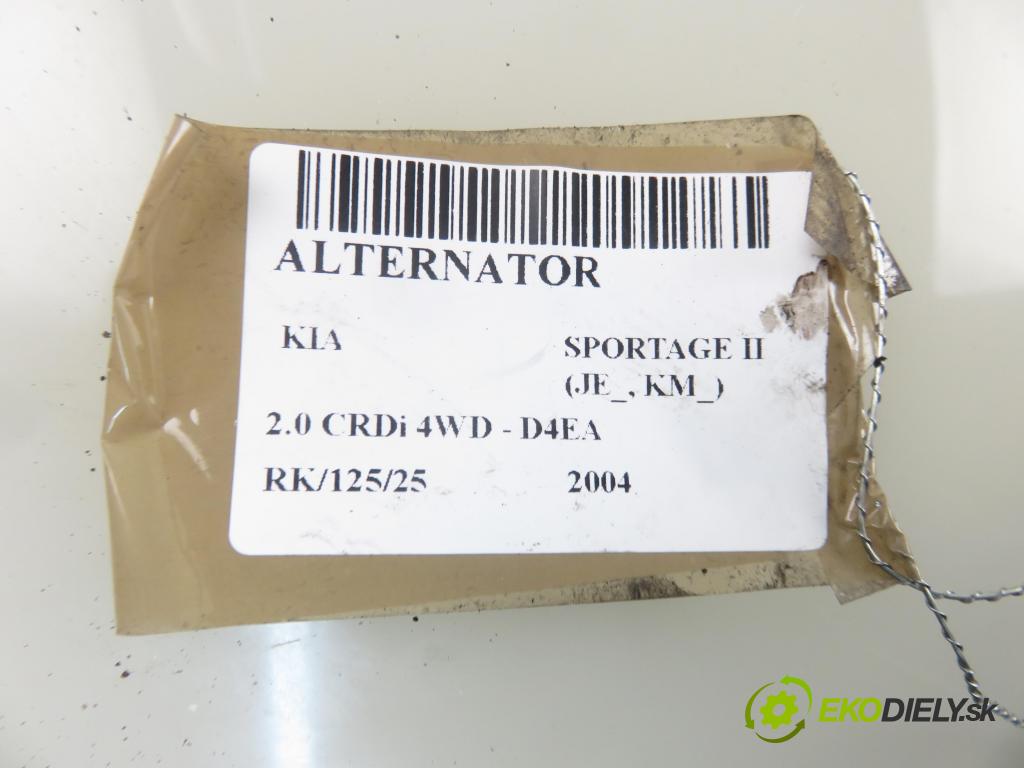 KIA SPORTAGE (JE_, KM_) SUV 2004 85,00 2.0 CRDi 113 4WD - D4EA 1991,00 Alternátor 3730027012 ; 0213219112 (Alternátory)