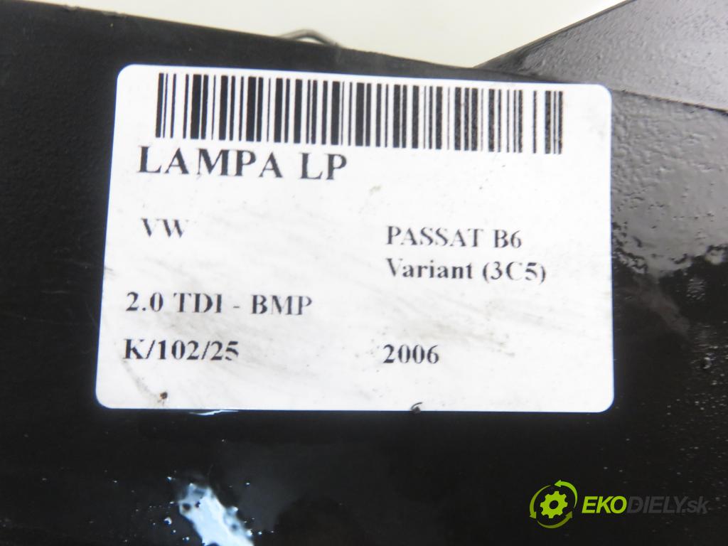 VW PASSAT B6 Variant (3C5) KOMBI 2006 103,00 2.0 TDI PD 8V 140 - BMP 1968,00 světlo LP 3D0907391B ; 3C0941751