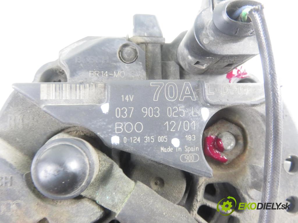 VW LUPO (6X1, 6E1) HB 2001 37,00 1 - AUC 999,00 Alternátor 037903025L ; 0124315005 (Alternátor)