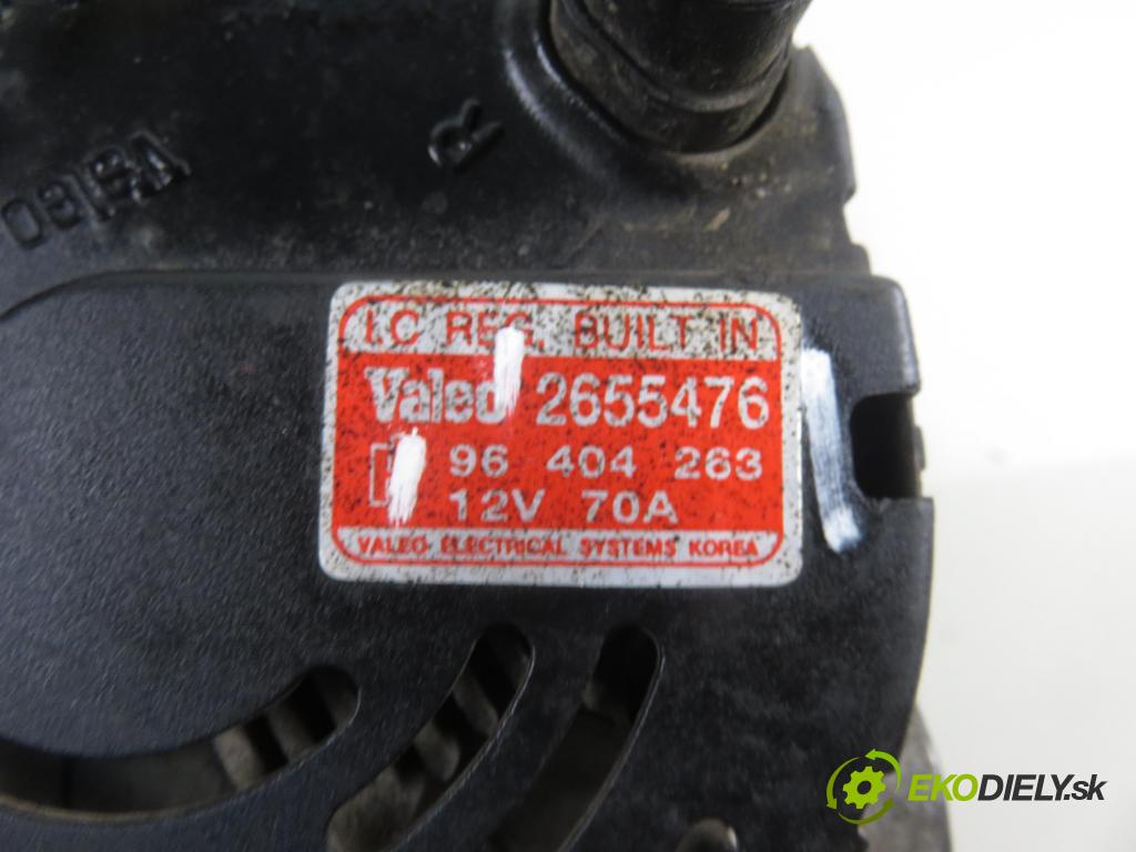 CHEVROLET AVEO / KALOS liftback (T200) HB 2004 53,00 1.2 - F12S3 1150,00 Alternátor 96404263 ; 2655476 (Alternátory)
