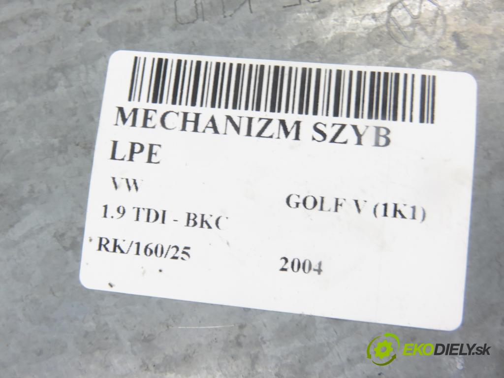 VW GOLF V (1K1) HB 2004 77,00 1.9 TDI PD 105 - BKC 1896,00 mechanismus oken 1K0959793C ; 1K3837401E