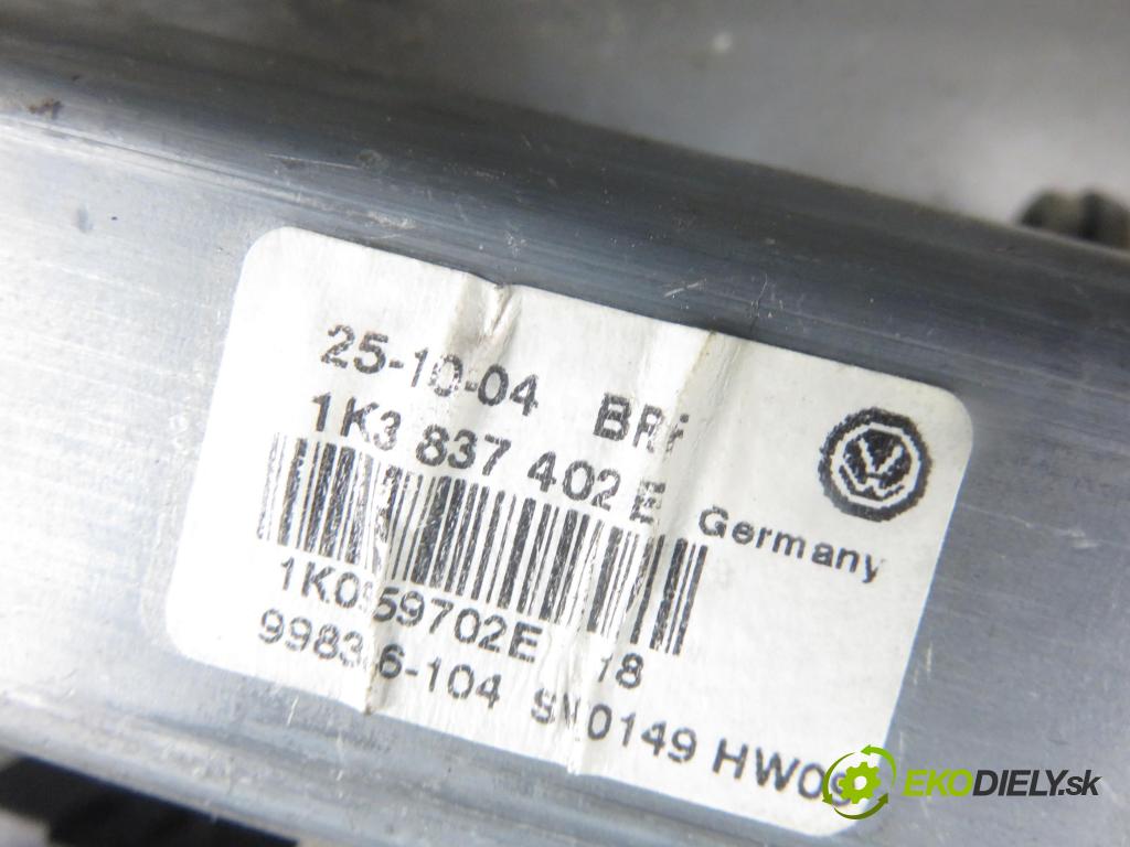 VW GOLF V (1K1) HB 2004 77,00 1.9 TDI PD 105 - BKC 1896,00 mechanismus oken PPE 1K0959792C ; 1K3837462B