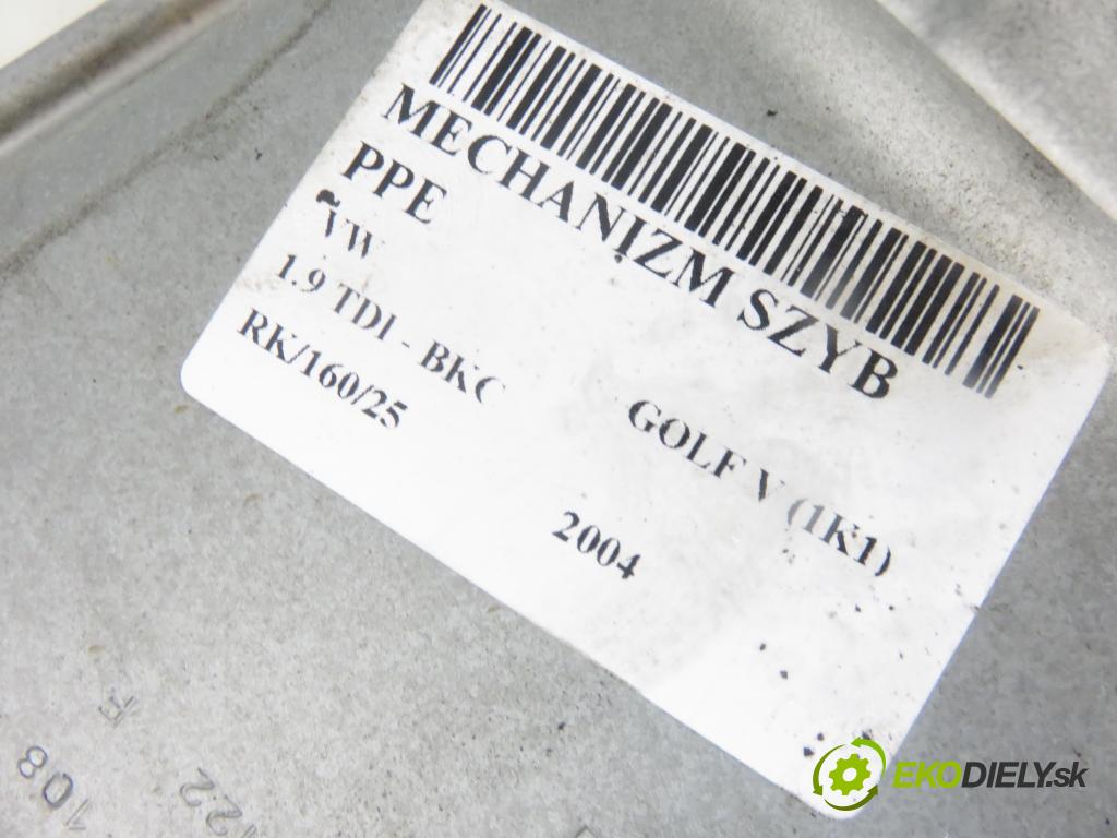 VW GOLF V (1K1) HB 2004 77,00 1.9 TDI PD 105 - BKC 1896,00 mechanismus oken PPE 1K0959792C ; 1K3837462B