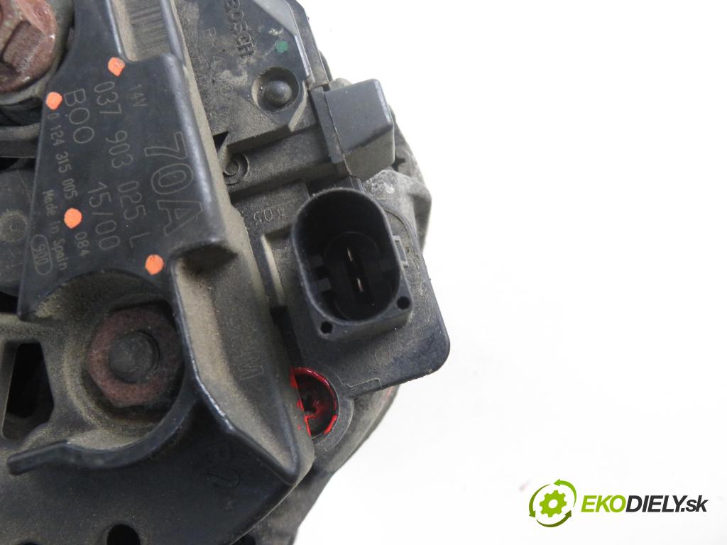 VW LUPO (6X1, 6E1) HB 2001 37,00 1.0 MPI 50 - ANV 999,00 Alternátor 037903025L ; 0124215005 (Alternátor)