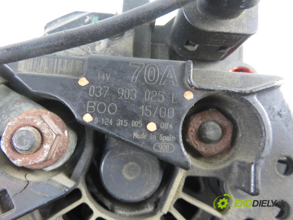 VW LUPO (6X1, 6E1) HB 2001 37,00 1.0 MPI 50 - ANV 999,00 Alternátor 037903025L ; 0124215005 (Alternátor)