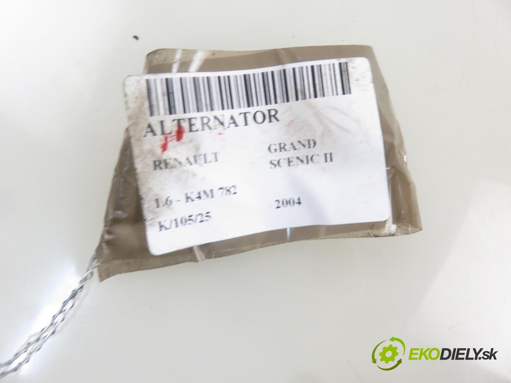 RENAULT GRAND SCENIC II (JM0/1_) MINIVAN 2004 83,00 1.6 - K4M 782 1598,00 Alternátor  (Alternátory)