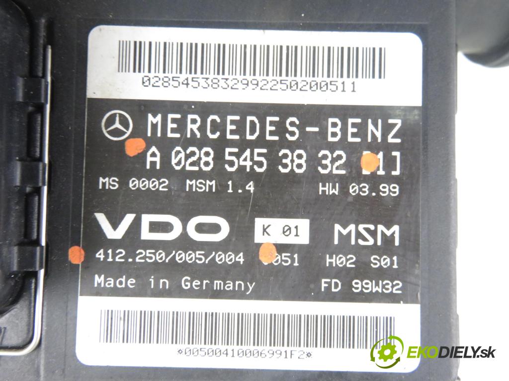 MERCEDES-BENZ KLASA A (W168) HB 1999 75,00 1.6 102 A 160 M 166.960 1598,00 Riadiaca jednotka Motor A0285453832 ; 412250005004