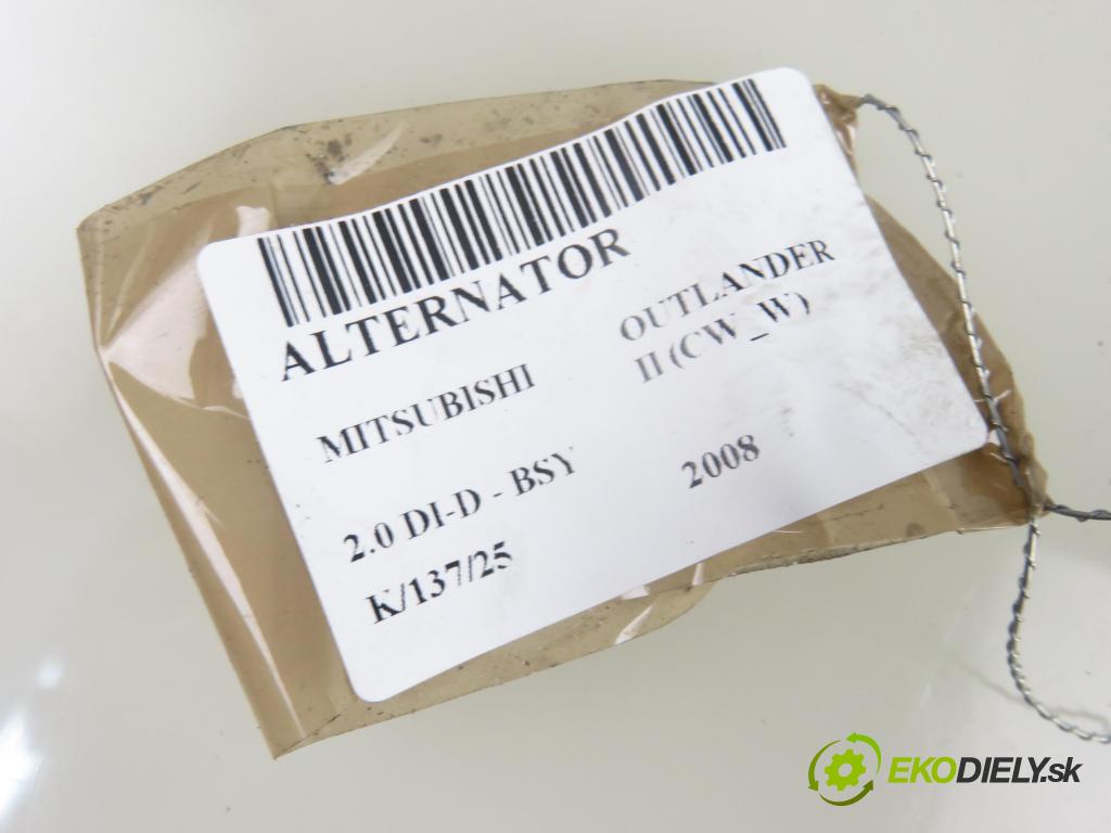 MITSUBISHI OUTLANDER II (CW_W) SUV 2008 103,00 2.0 DI-D 140 - BSY (Volkswagen Group) 1968,00 Alternátor 06F903023F ; 0124525091 (Alternátory)