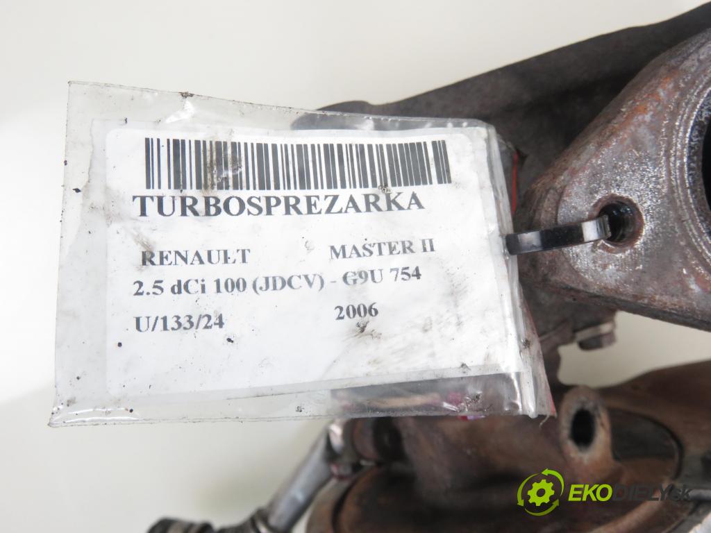 RENAULT MASTER II Autobus (JD) BUS 2006 0,00 2.5 dCi 100 (JDCV) - G9U 754 2464,00 RYCHLONABÍJEČKA: 715889H067677 (Turbodúchadla (kompletní))