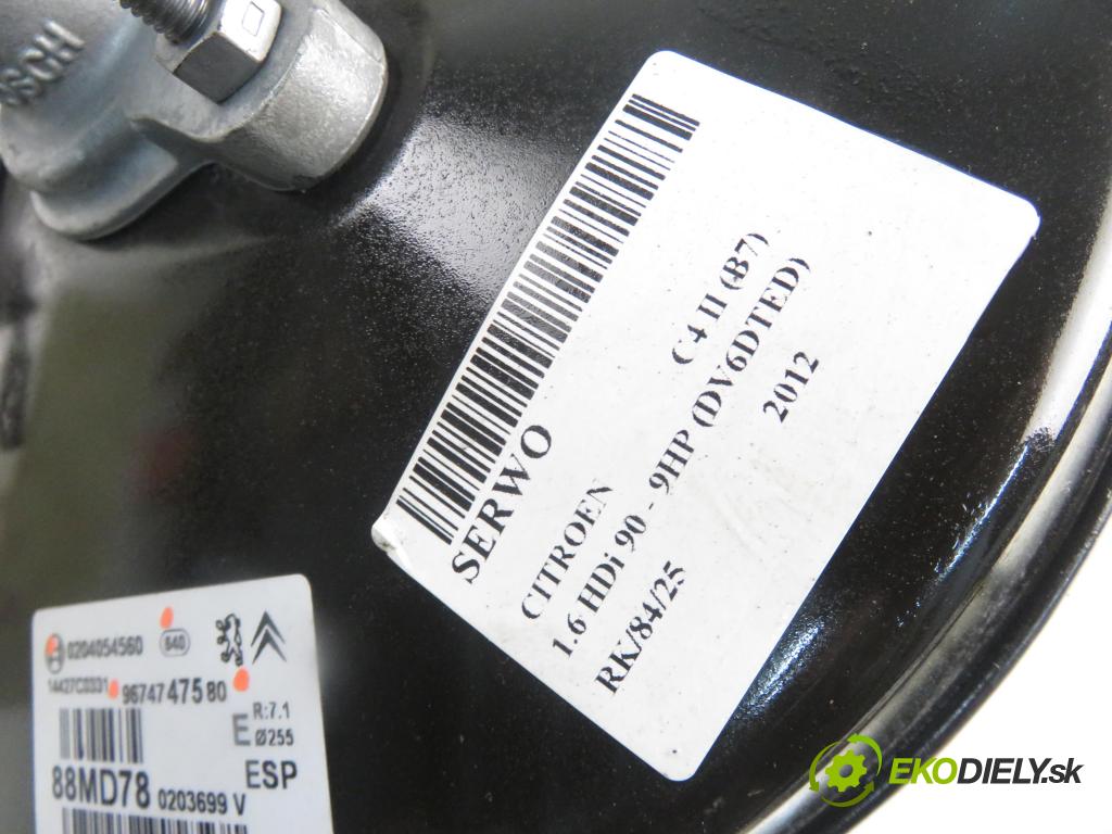 CITROEN C4 II (B7) HB 2012 68,00 1.6 HDi 8V - 9HP (DV6DTED) 1560,00 Posilovač 9674747580 ; 0204054560 (Servočerpadlá, pumpy riadenia)