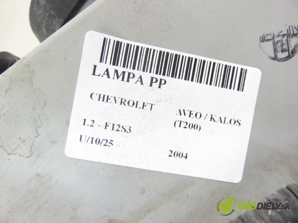 CHEVROLET AVEO / KALOS liftback (T200) HB 2004 53,00 1.2 - F12S3 1150,00 světlo PP