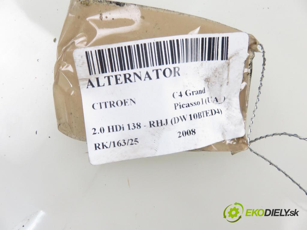 CITROEN C4 Grand Picasso I (UA_) VAN 2008 100,00 2.0 HDi 138 - RHJ (DW10BTED4) 1997,00 Alternátor 9654752880 ; A004TJ0084C (Alternátory)