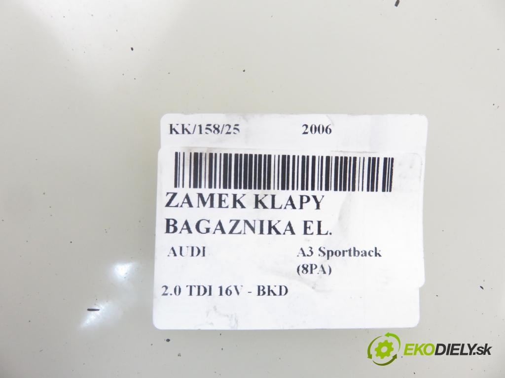 AUDI A3 Sportback (8PA) HB 2006 103,00 2.0 TDI 16V - BKD 1968,00 zámok dveří kufr EL. 8P4827505B