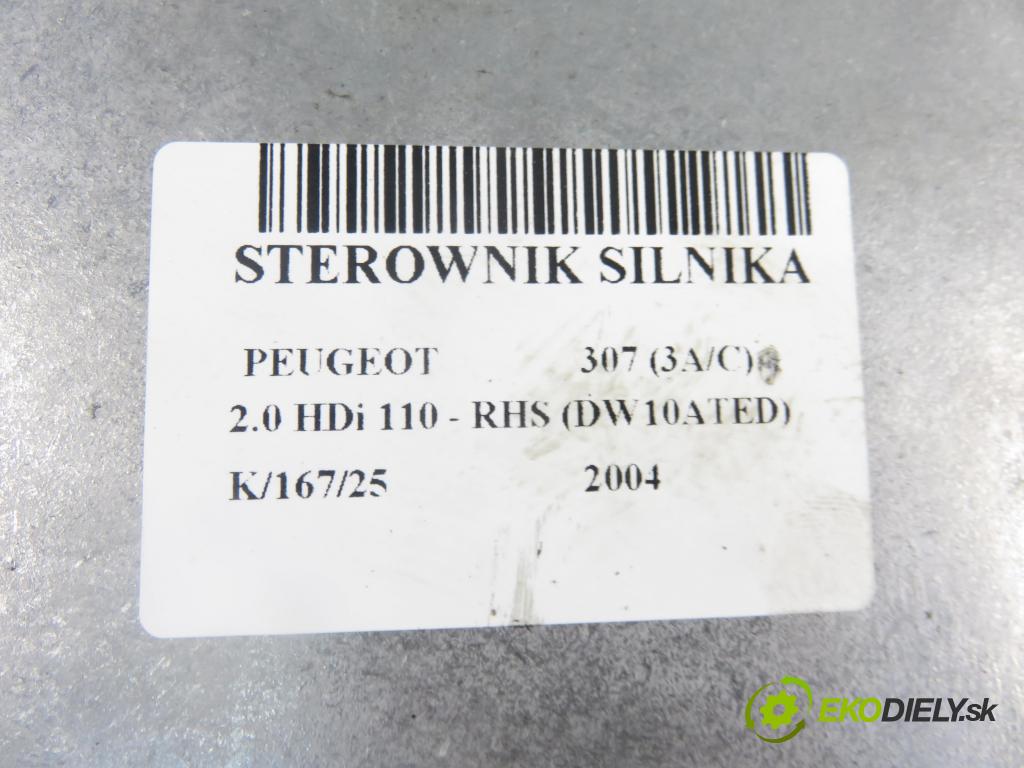 PEUGEOT 307 (3A/C) HB 2004 79,00 2.0 HDi 110 - RHS 1997,00 Riadiaca jednotka Motor 0281011081 ; 9647472780