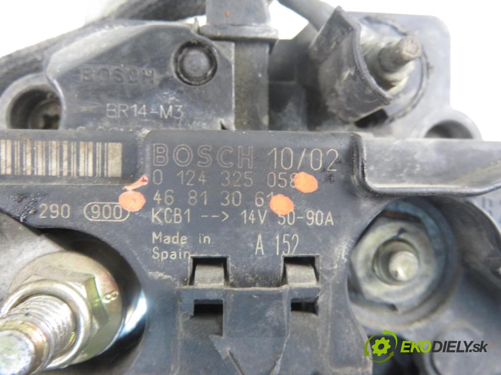 FIAT STILO (192_) HB 2003 76,00 1.6 16V 103 - 182 B6.000 1596,00 Alternátor 46813061 ; 0124325058 (Alternátory)