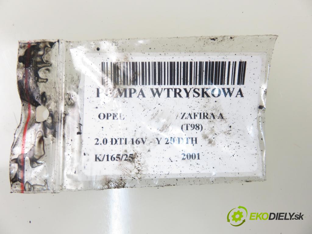 OPEL ZAFIRA A Nadwozie Wielkopojemne (MPV) (T98)  MINIVAN 2001 74,00 2.0 DTI 16V 101 - Y 20 DTH 1995,00 Pumpa vstrekovacia 0470504011 ; 0281001371 ; 09158202 (Vstrekovacie čerpadlá)