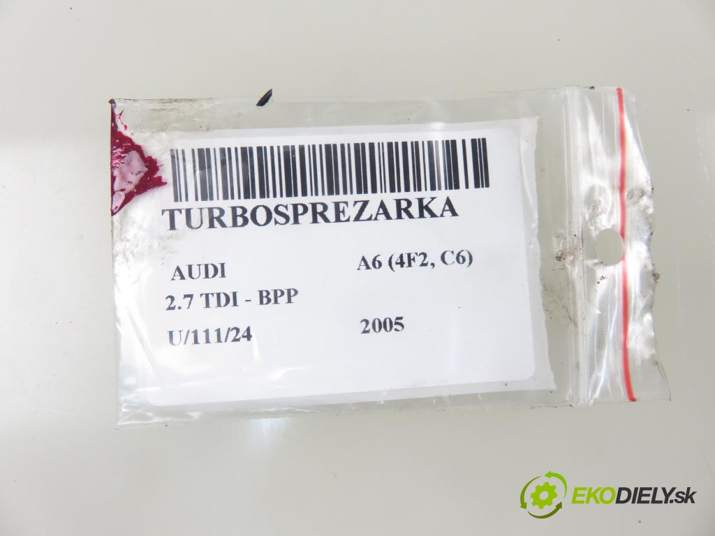 AUDI A6 (4F2, C6) SEDAN 2005 132,00 2.7 TDI 180 - BPP 2698,00 RYCHLONABÍJEČKA: 059145702T (Turbodúchadla (kompletní))