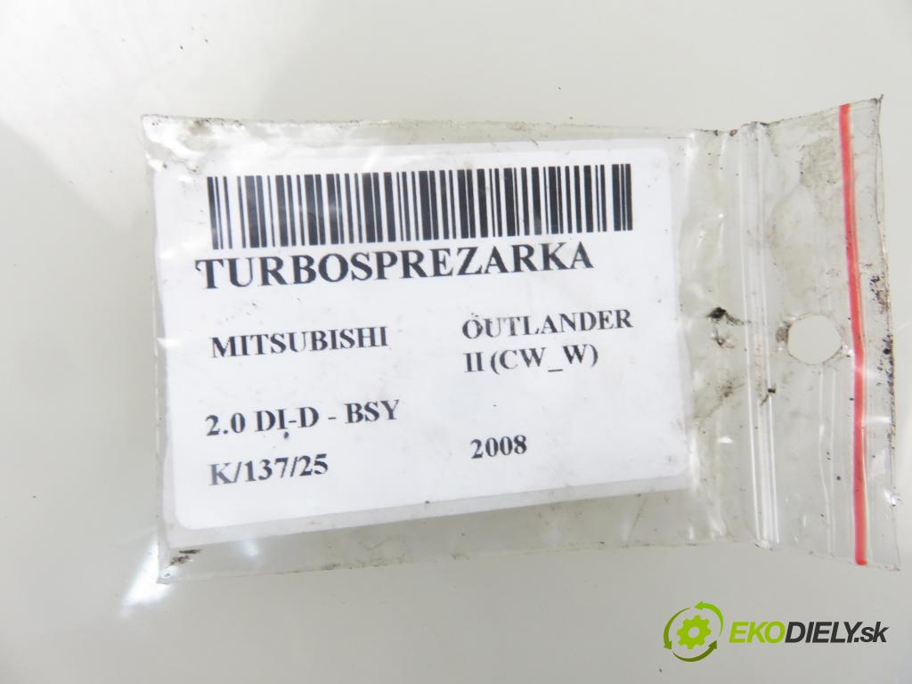 MITSUBISHI OUTLANDER II (CW_W) SUV 2008 103,00 2.0 DI-D 140 - BSY (Volkswagen Group) 1968,00 RYCHLONABÍJEČKA: 03G253014J (Turbodúchadla (kompletní))