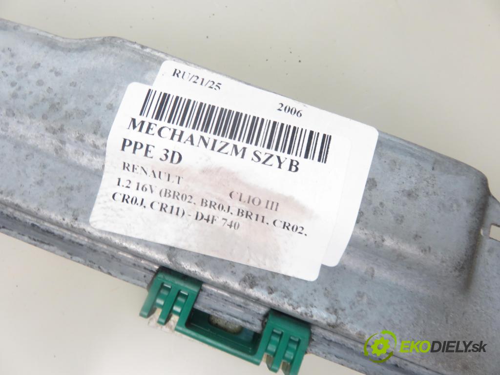 RENAULT CLIO III (BR0/1, CR0/1) HB 2006 55,00 1.2 16V 75 - D4F 740 1149,00 mechanismus oken PPE 3D 400857