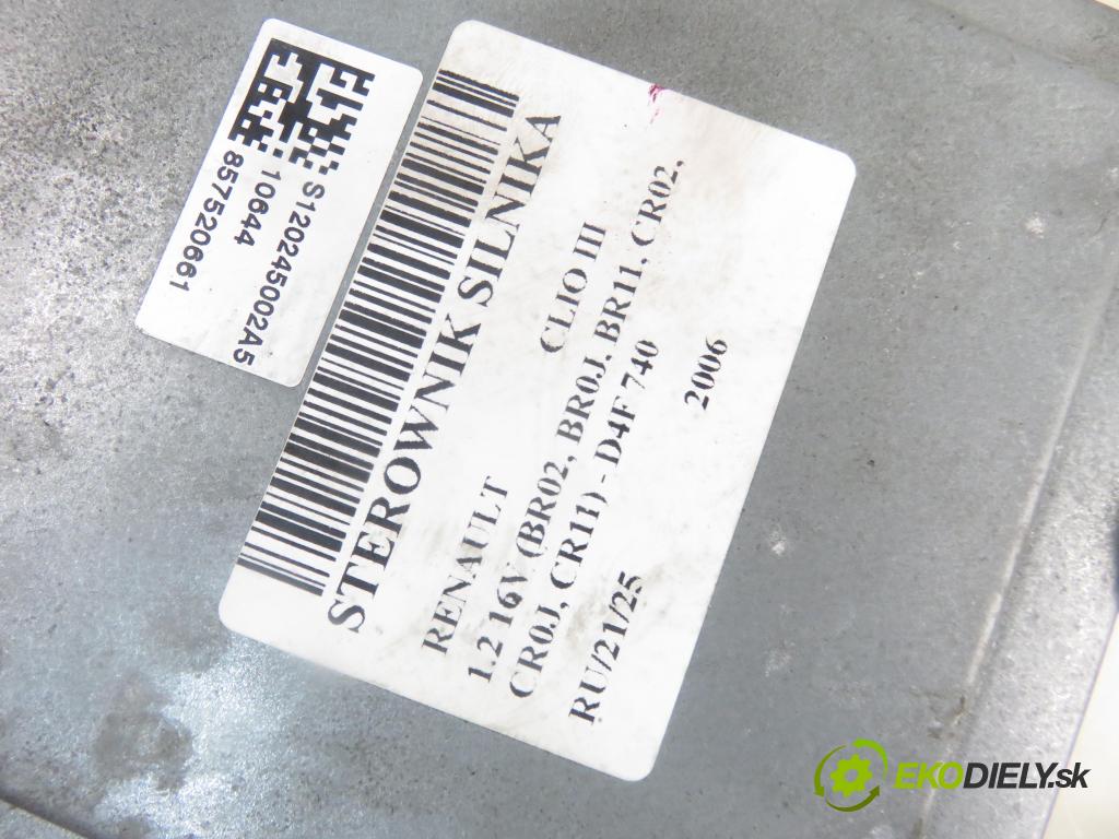 RENAULT CLIO III (BR0/1, CR0/1) HB 2006 55,00 1.2 16V 75 - D4F 740 1149,00 Riadiaca jednotka Motor S120200105A ; 8200522357 ; 8200510536