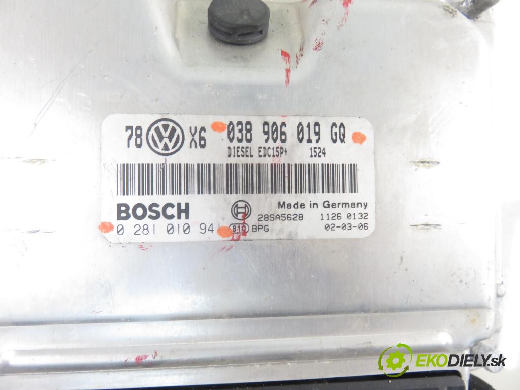 VW PASSAT B5.5 Variant (3B6) KOMBI 2002 96,00 1.9 TDI PD 130 - AVF 1896,00 Riadiaca jednotka Motor 038906019GQ ; 0281010941