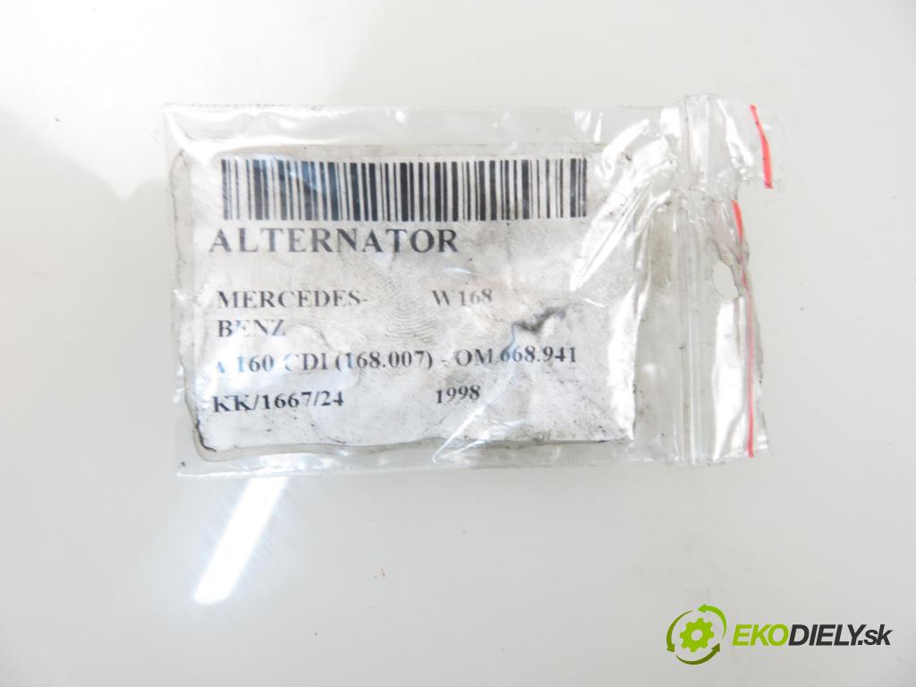 MERCEDES-BENZ KLASA A (W168) HB 1998 44,00 A 160 CDI (168.007) - OM 668.941 1689,00 Alternátor (Alternátory)