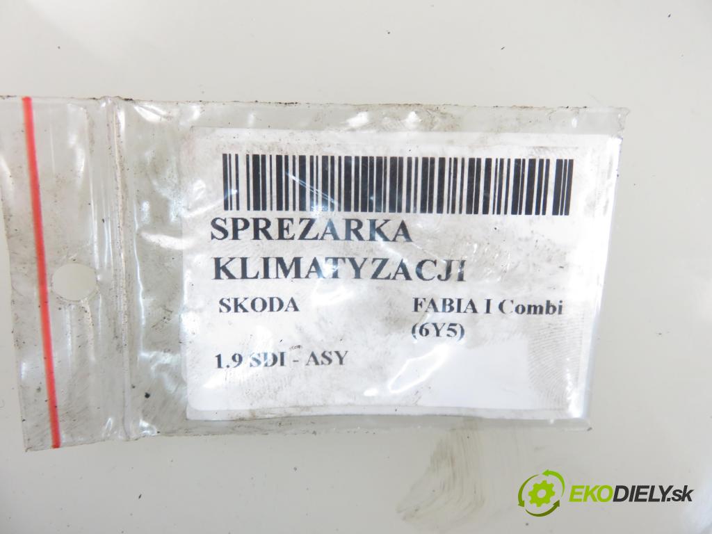 SKODA FABIA I Combi (6Y5) KOMBI 2004 47,00 1.9 SDI 64 - ASY 1896,00 KOMPRESOR: klimatizácie 6Q0820803J (Kompresory klimatizácie)
