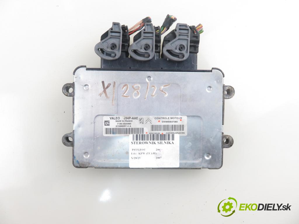 PEUGEOT 206 liftback (2A/C) HB 2007 55,00 1.4 75 - KFW 1360,00 Riadiaca jednotka Motor SW9664637080 ; HW9655883280