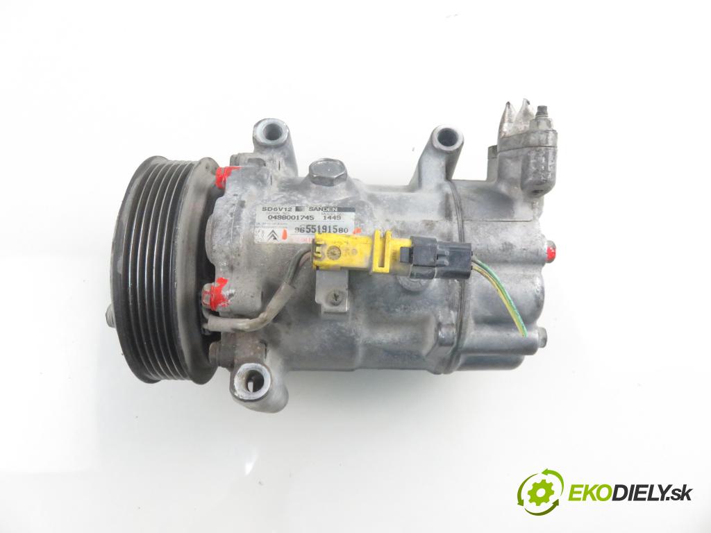 PEUGEOT 206 liftback (2A/C) HB 2007 55,00 1.4 75 - KFW 1360,00 KOMPRESOR: klimatizácie 9655191580 (Kompresory klimatizácie)