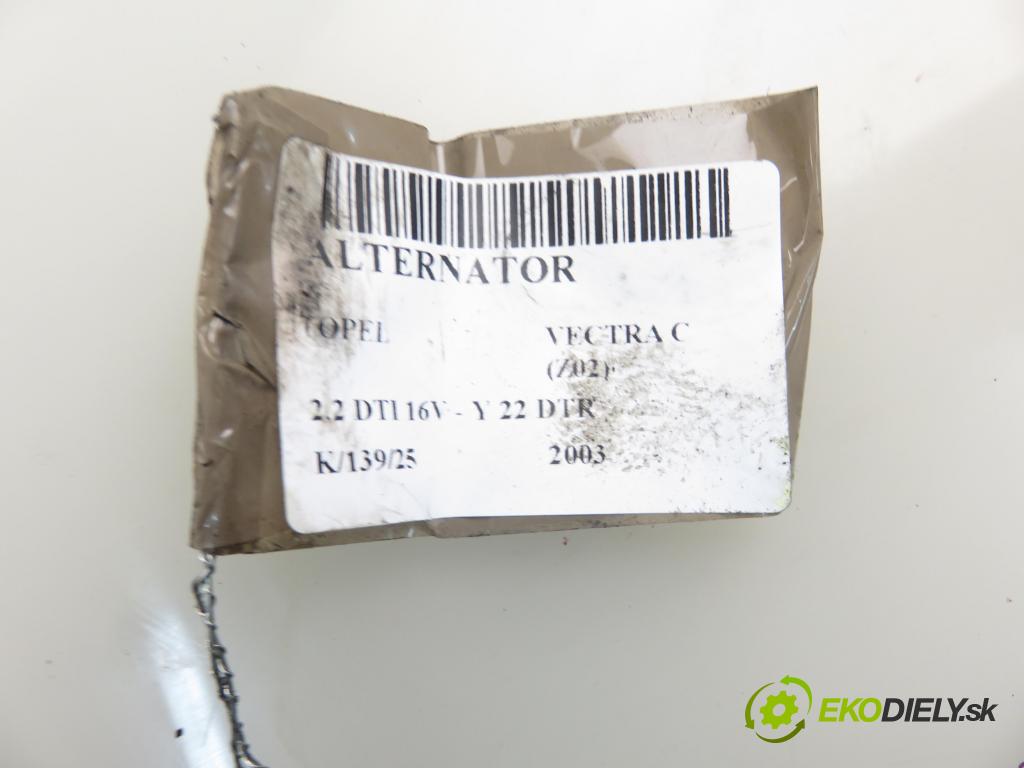 OPEL VECTRA C (Z02) LIFTBACK 2003 92,00 2.2 DTI 16V 125 - Y 22 DTR 2172,00 Alternátor 0124525030 ; 13108596 (Alternátory)